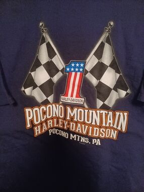 Harley-Davidson T-Shirt with Orange & White Pocono Mountain Logo